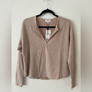 Socialite Split Neck Fleece Top